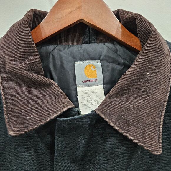 Vintage Carhartt C03 Firm Duck Arctic-Lined Work Coat Black Field Chore 90s USA - Picture 4 of 13